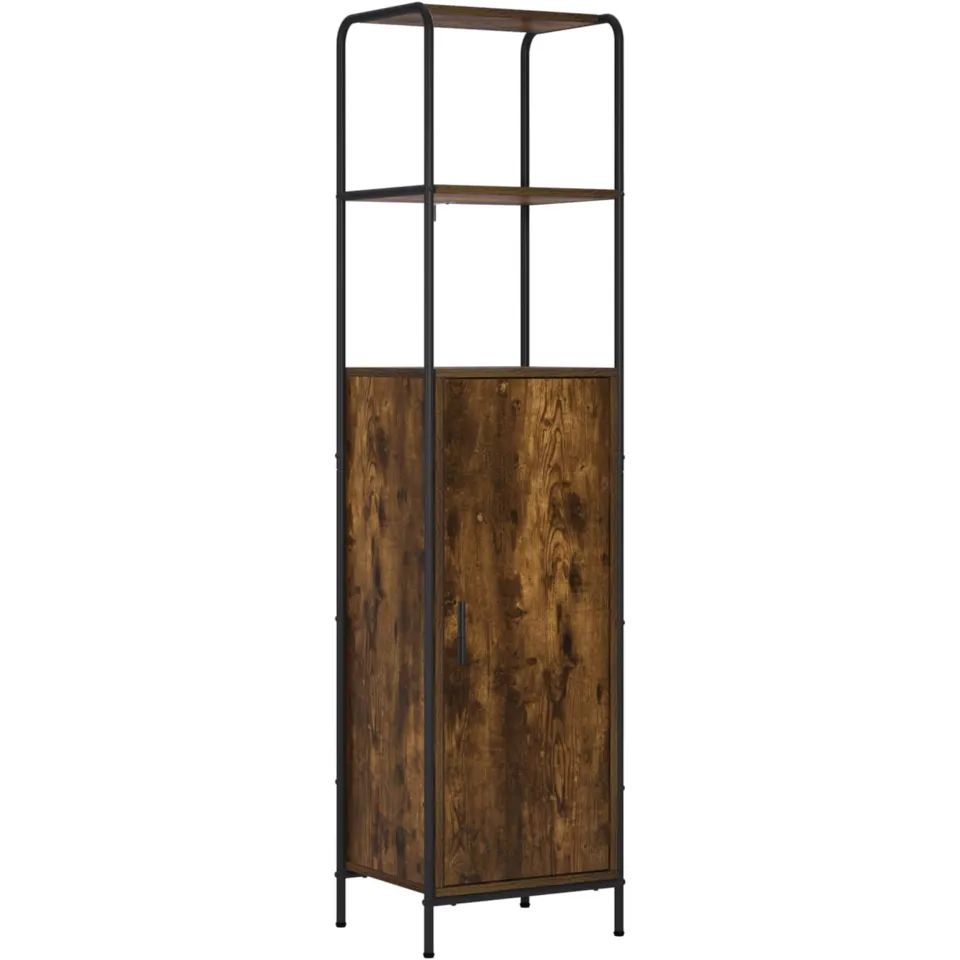 vidaXL Hoge kast Gerookt eiken 40 x 33 x 161 cm Bewerkt hout, foto 3