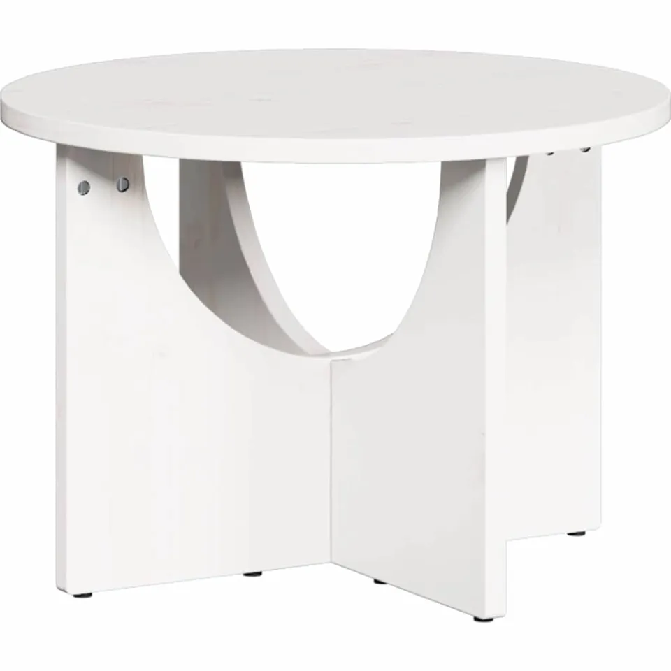 vidaXL Salontafel Wit 50 x 50 x 35 cm Massief grenenhout, foto 3