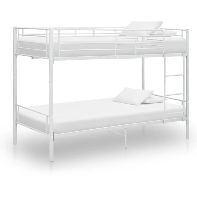 vidaXL Stapelbed metaal wit 90x200 cm
