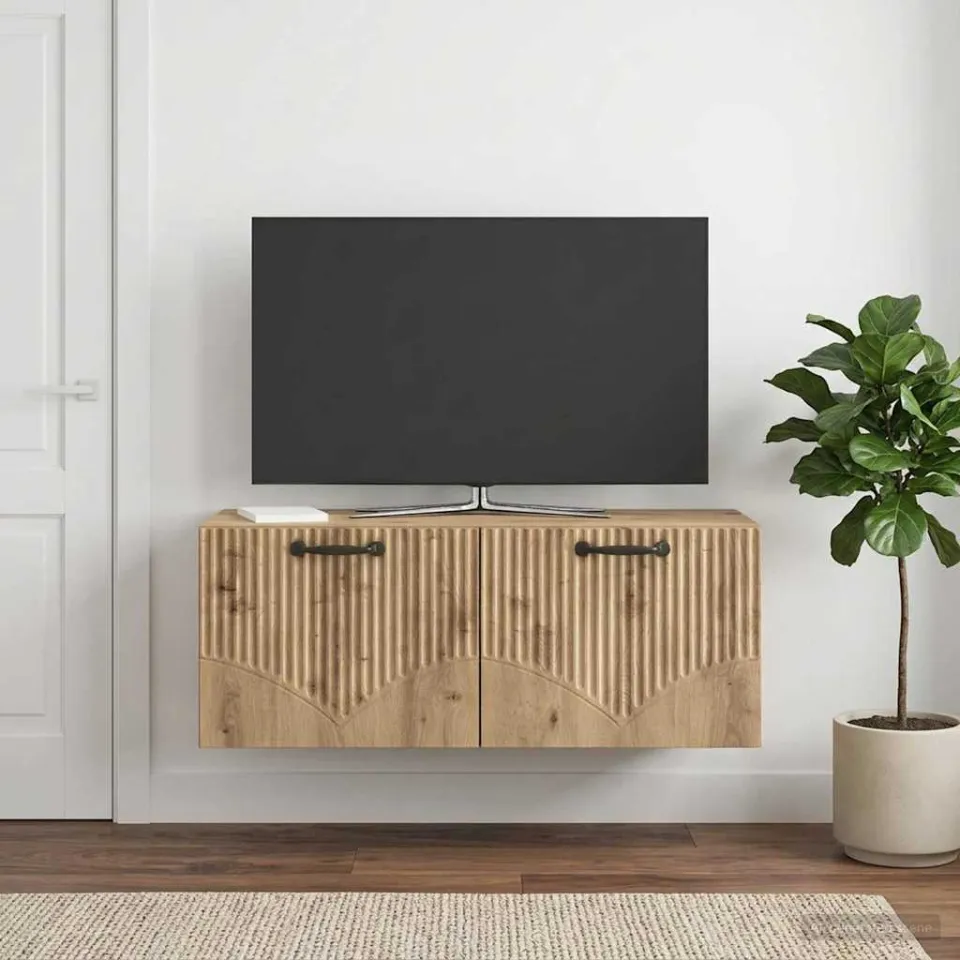 vidaXL Wandbeugel TV-kast 78,5 x 31 x 30 cm Artisanaal eiken, foto 4