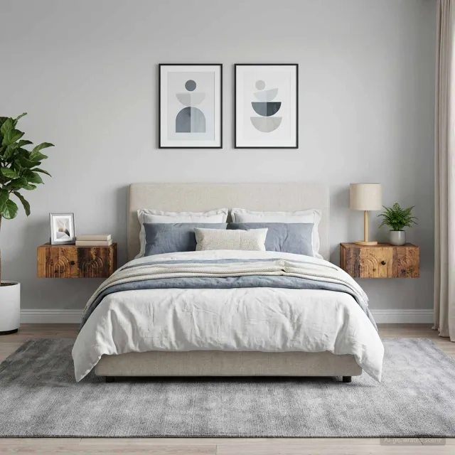 vidaXL Wandbeugel Bedkast 2 st Oud hout 49 x 34,5 x 20 cm Bewerkt hout bruin, foto 2