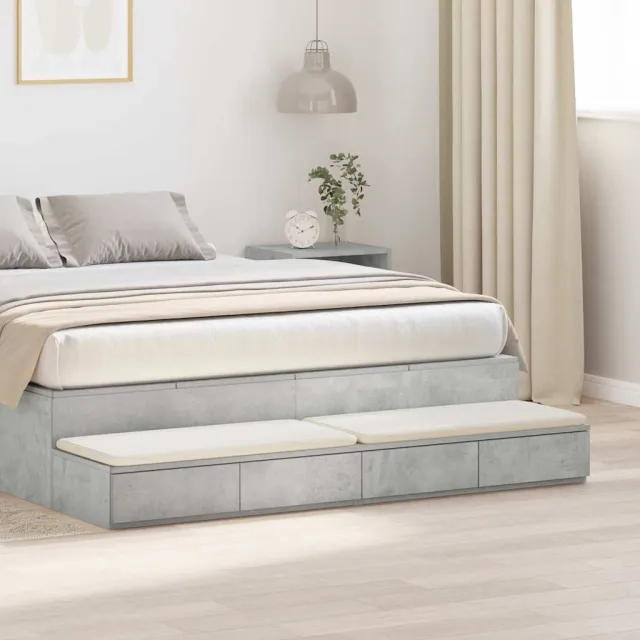 vidaXL Bedlades Beton Grijs 150 x 36,5 x 16,5 cm Bewerkt hout, foto 2