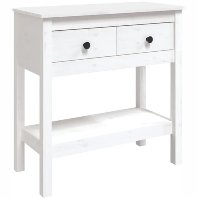 vidaXL Wandtafel - 75x35x75 - cm - massief - grenenhout - wit