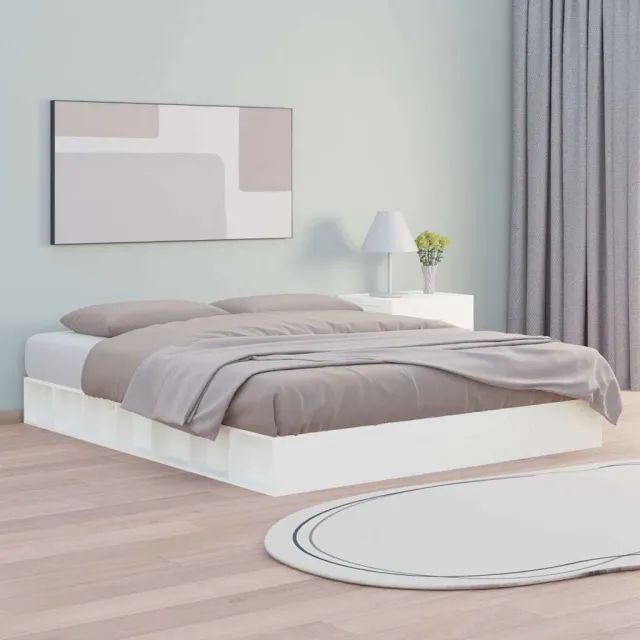vidaXL Bedframe massief hout wit 180x200 cm