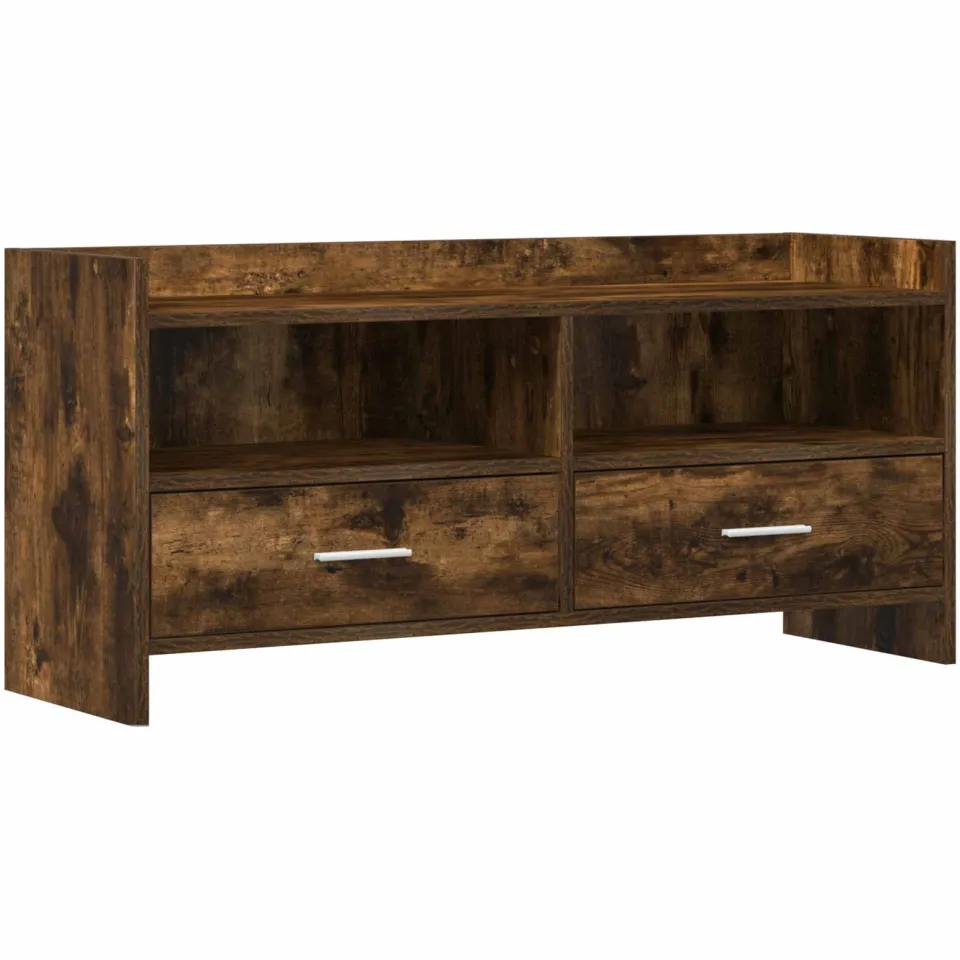 vidaXL TV-kast 100 x 33 x 47 cm Gerookt eiken Bewerkt hout, foto 3