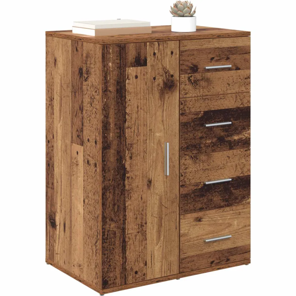 vidaXL Dressoir Oud Hout 59 x 39 x 80 cm Bewerkt hout Bruin