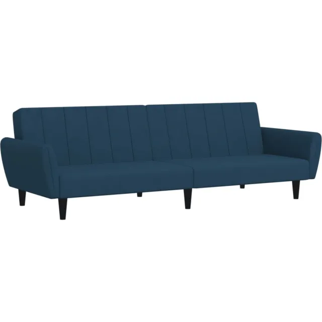 vidaXL Slaapbank - 2-zits - fluweel - blauw