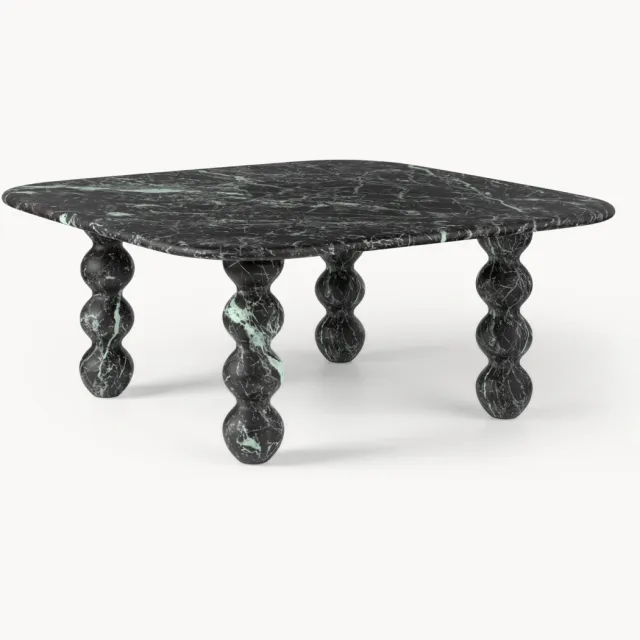 Westwing Collection Marmeren salontafel Lyndi Zwart, Groen