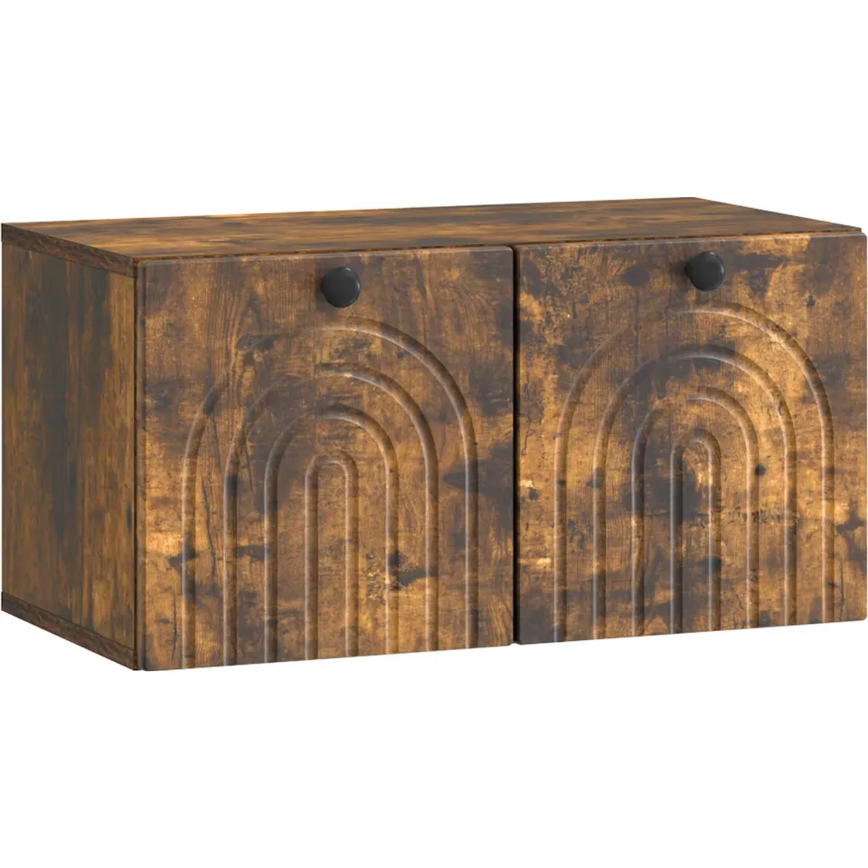 vidaXL Wandbeugel TV-kast Gerookt eiken 59,5 x 31 x 30 cm Bewerkt hout, foto 3