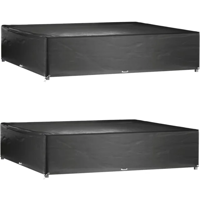 vidaXL Tuinmeubelhoezen 2 st 16 oogjes vierkant 240x240x55 cm Zwart