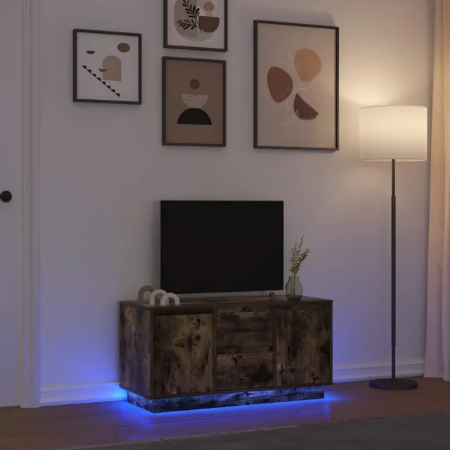vidaXL Tv-meubel met LED-verlichting 100x41x50 cm gerookt eikenkleurig Bruin