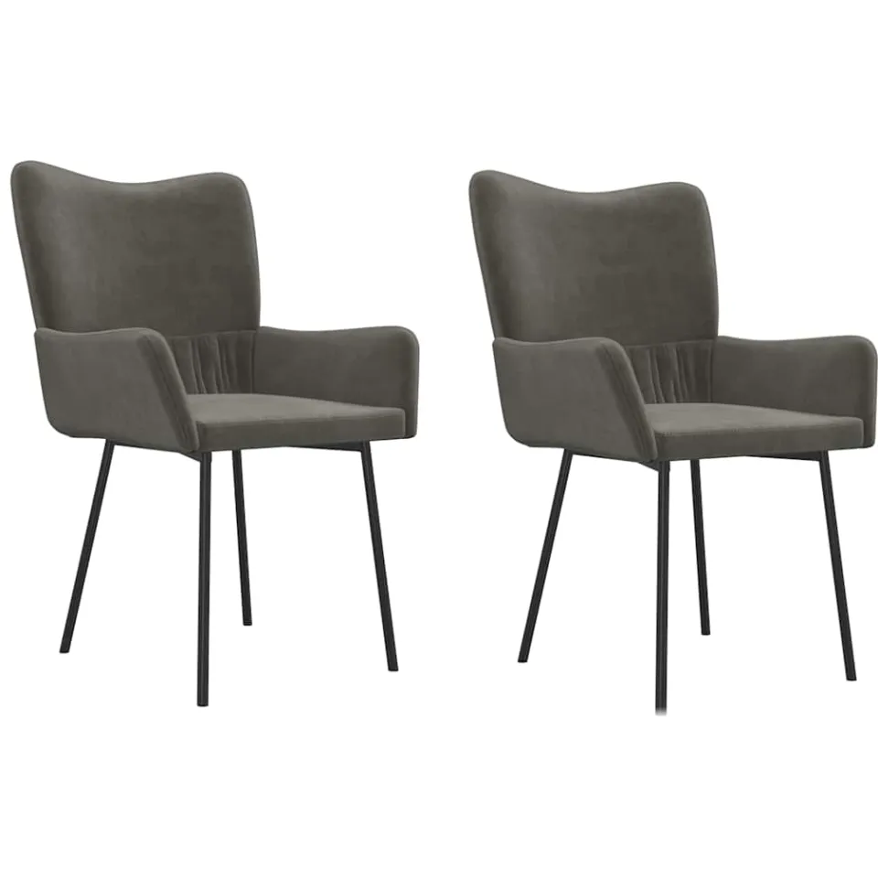 vidaXL Eetkamerstoelen 2 st fluweel donkergrijs