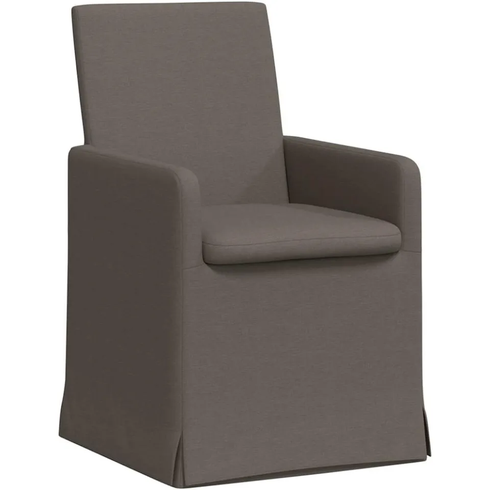 vidaXL Eettafelstoelen 2 st Linnen Lichtgrijs 57 x 68 x 94 cm, foto 4
