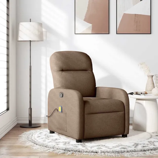 vidaXL Massagestoel - verstelbaar - stof - bruin