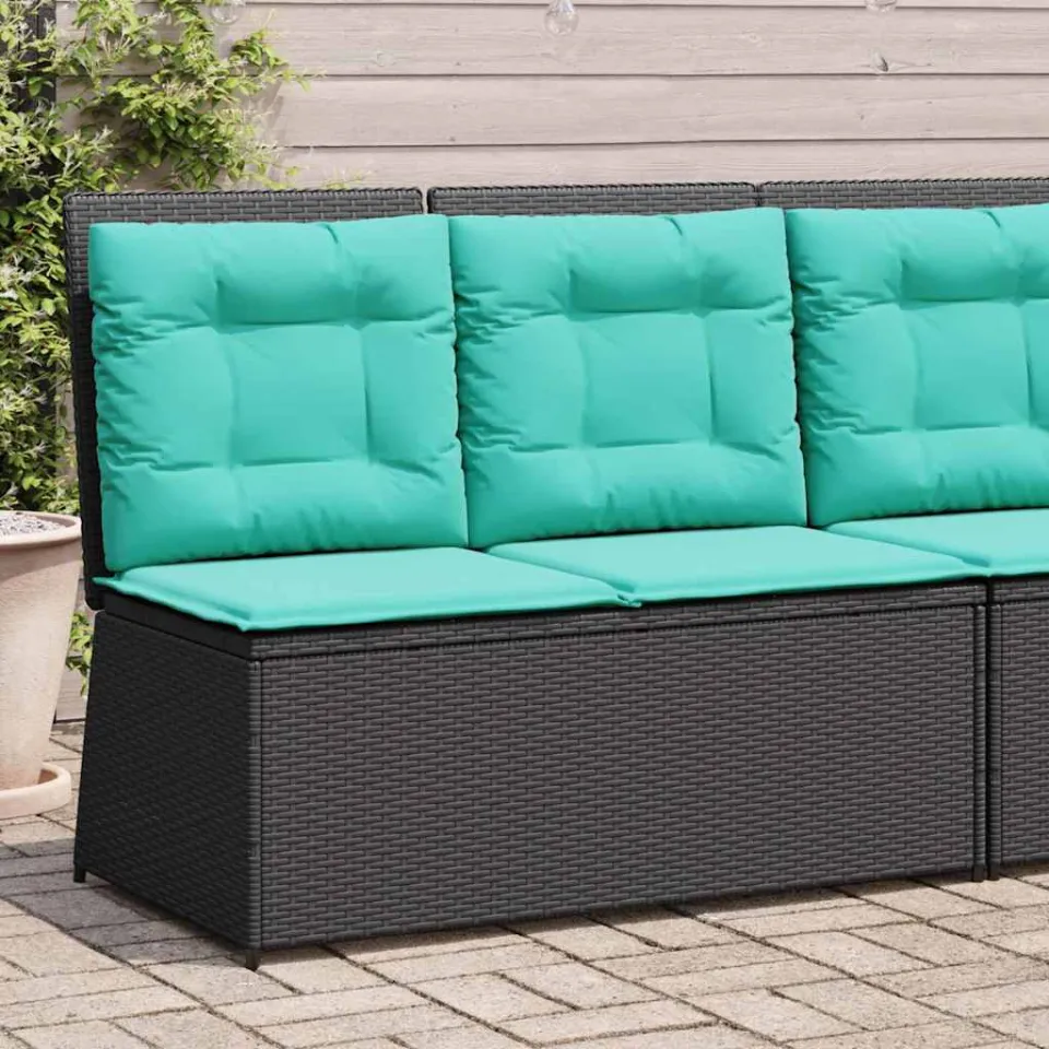 vidaXL Tuinbank Zwart poly rattan, foto 4