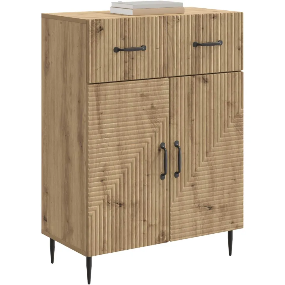 vidaXL Dressoir Artisanaal eiken 66 x 34,5 x 89,5 cm Bewerkt hout Bruin