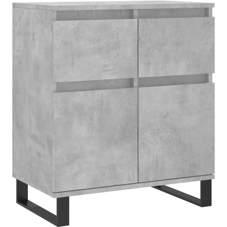 vidaXL Dressoir 60x35x70 cm bewerkt hout betongrijs grijs, foto 3