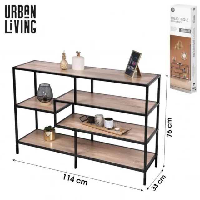 Meubel31 Mamosa sidetable - 114cm Sonoma eiken en zwart