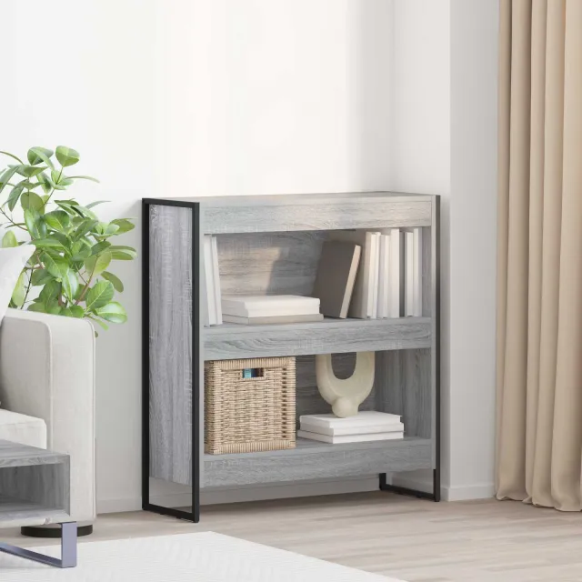 vidaXL Boekenkast 80 x 30 x 86,5 cm Bewerkt hout Grijs Sonoma
