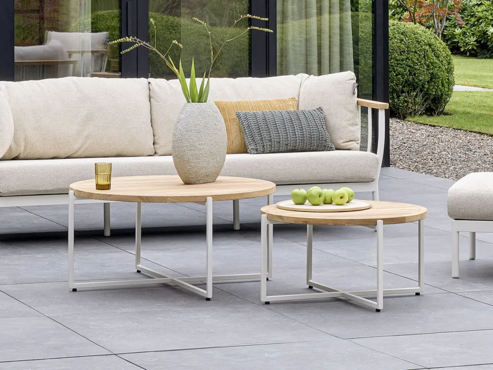 Apple Bee Condor lounge tuintafel ø 74cm (h: 38) grijs, foto 3