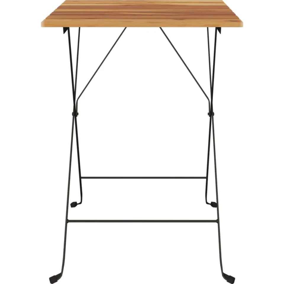vidaXL Bistrotafel inklapbaar 55x54x71 cm massief teakhout en staal Bruin