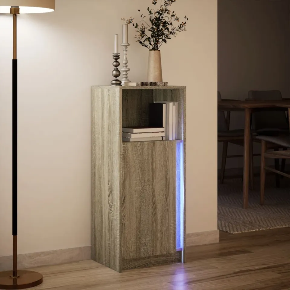 vidaXL Dressoir met LED 42,5x34x100 cm bewerkt hout sonoma eikenkleur, foto 4