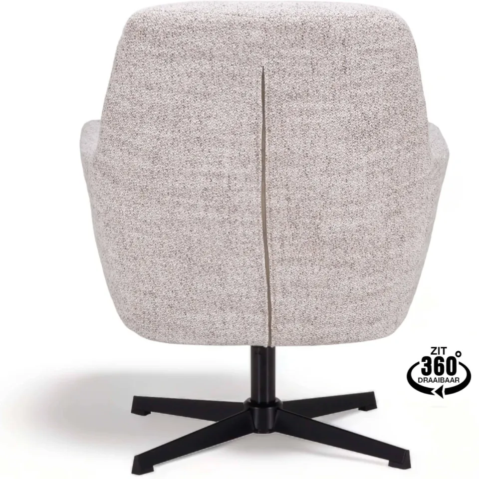 Wehkamp Home fauteuil licht grijs/bruin, foto 5