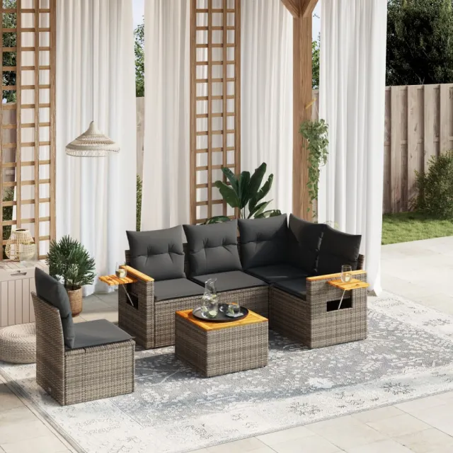 vidaXL Patio Sofa Set 6-zits Grey, foto 2