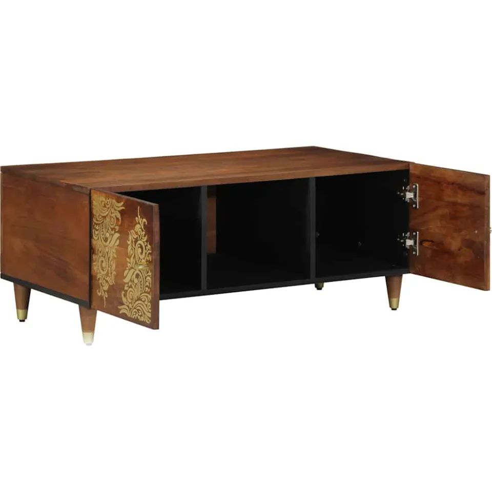 vidaXL Salontafel Honingbruin 100 x 54 x 40 cm Massief Mango Hout bruin, foto 2