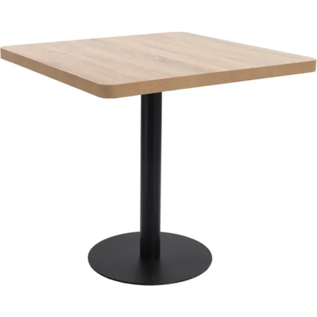 vidaXL Bistrotafel - 80x80 - cm - MDF - lichtbruin