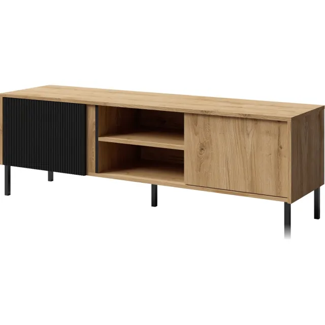 AZ-Home AZ Home TV Meubel MIA 6 150cm Eiken Zwart Mat Tv Kast Woonkamer