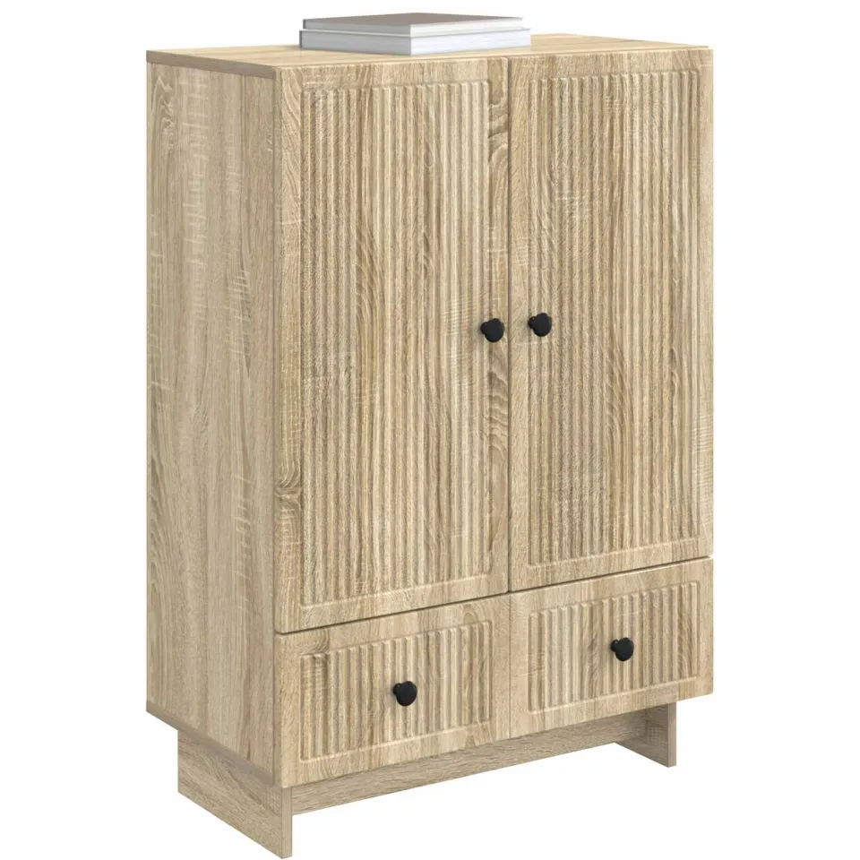 vidaXL Dressoir Sonoma Eiken 66 x 34,5 x 95 cm Bewerkt hout Bruin