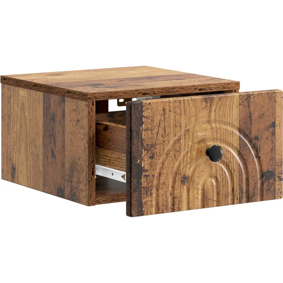 vidaXL Wandbeugel Bedkast Oud hout 33 x 34,5 x 20 cm Bewerkt hout bruin, foto 3
