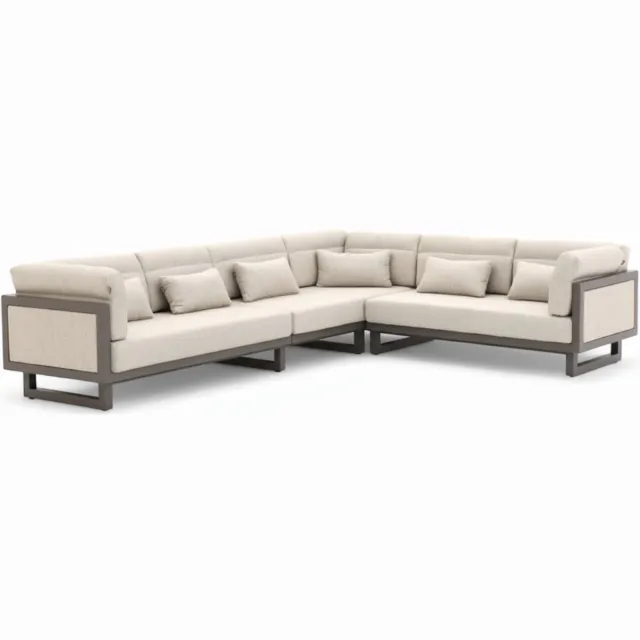 Apple Bee Santorini Loungeset 3-delig - Links Lang - Upholstered - 318 x 239 cm Grijs