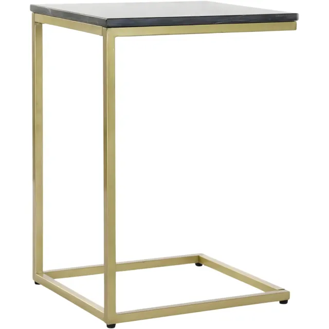 Item International Item Int. Bijzettafel - zwart - marmer en metaal - 40 x 46 x 65 cm - Banktafel / Plantenstandaard