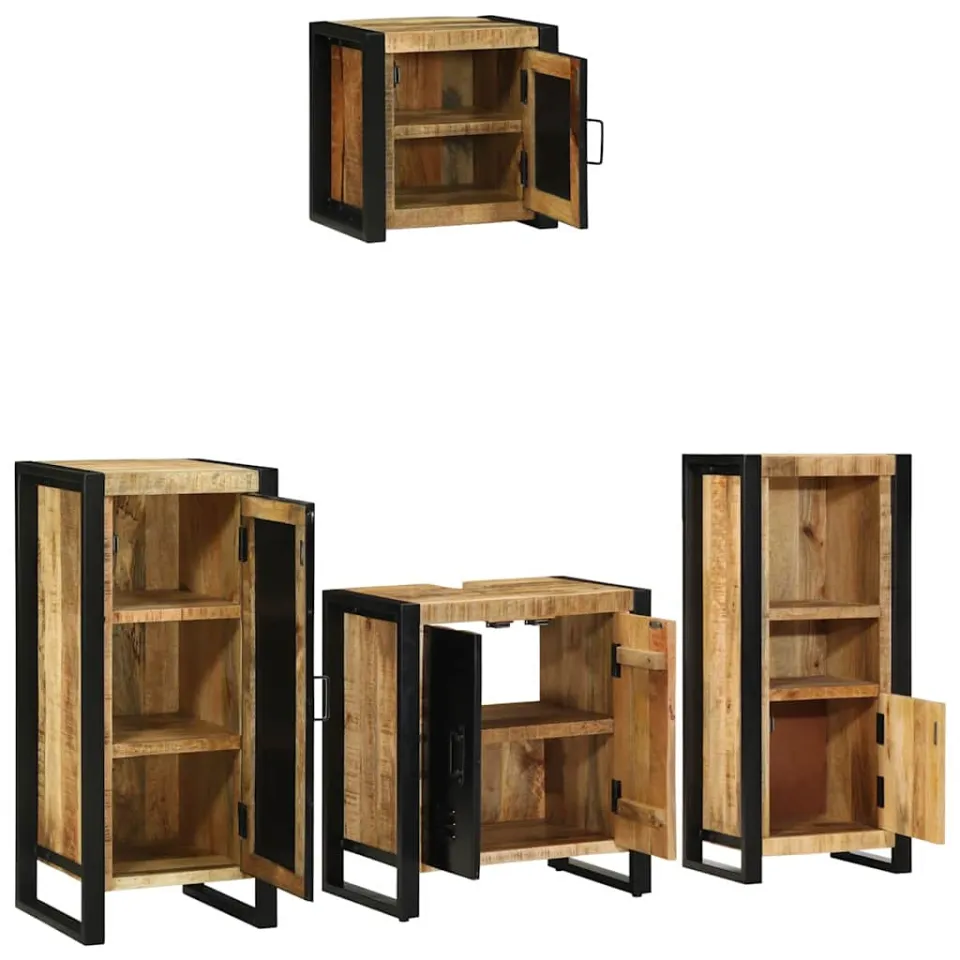 vidaXL Badkamermeubelset 4 st Bruin en zwart 40 x 35 x 90 cm, foto 2