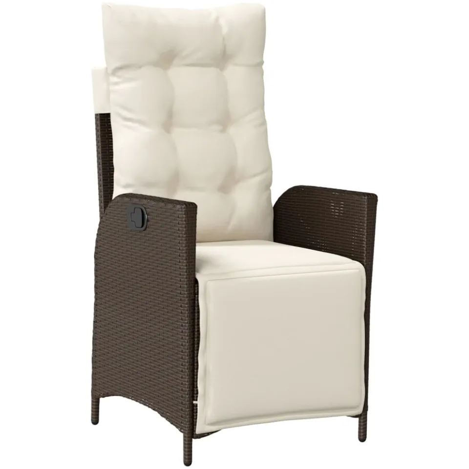 vidaXL 9-delige Tuinset met kussens poly rattan bruin, foto 4