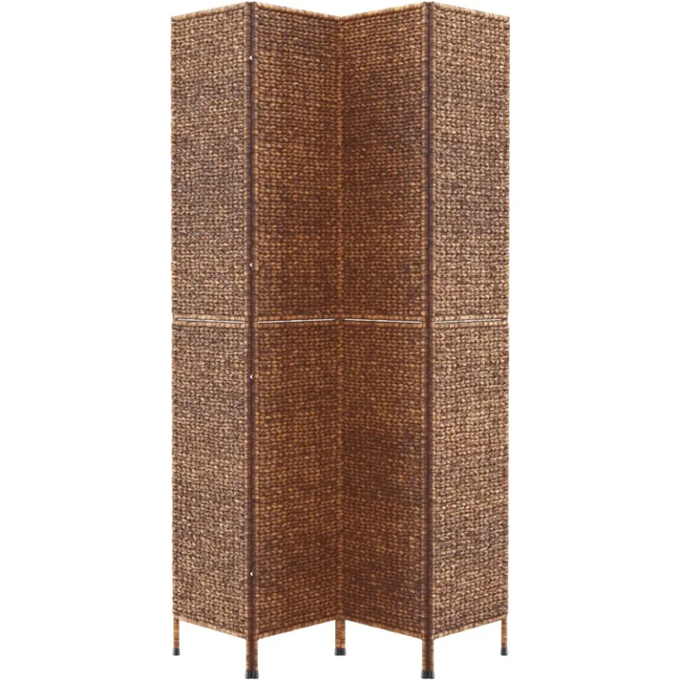 vidaXL Kamerscherm met 4 panelen 163x180 cm waterhyacint bruin, foto 5