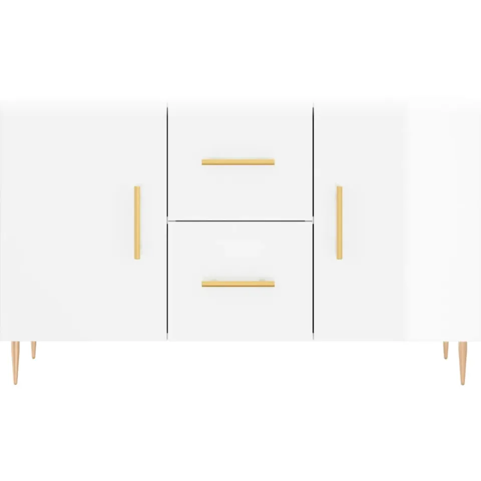 vidaXL Dressoir 100x36x60 cm bewerkt hout hoogglans wit, foto 4