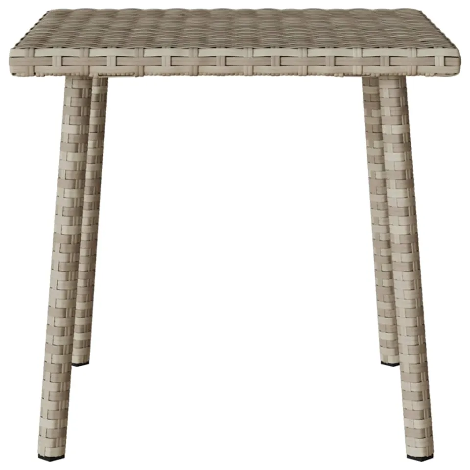 vidaXL Tuin salontafel rechthoekig 40x40x37 cm poly rattan lichtgrijs grijs, foto 4