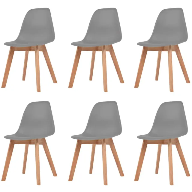 vidaXL Eetkamerstoelen 6 st kunststof grijs
