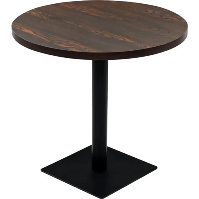 vidaXL Bistrotafel - rond - 80x75 - cm - MDF - en - staal - donker - essenkleur donker essen