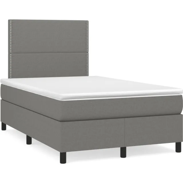 vidaXL Boxspring met matras stof donkergrijs 120x190 cm grijs
