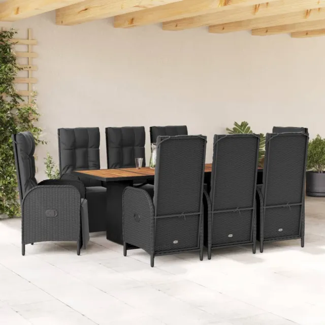 vidaXL 9-delige Tuinset poly rattan zwart, foto 2