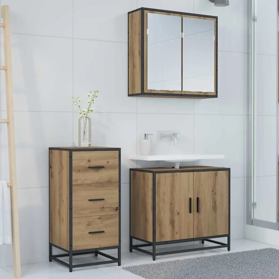 vidaXL Dressoir Artisan Eiken 35,5 x 35 x 76 cm, foto 4