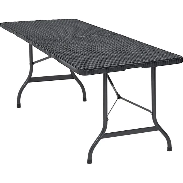 Casaria Tuintafel - Inklapbaar 8 Personen 180x75cm Draaggreep - Antraciet Zwart
