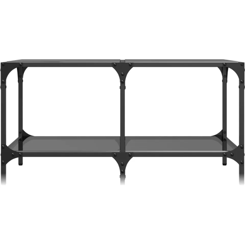 vidaXL Salontafel met zwart glazen blad 78,5x40x40 cm staal