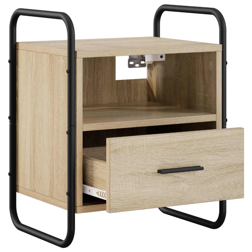 vidaXL Hangend nachtkastje Sonoma Eiken 40 x 30 x 50 cm Bewerkt hout Bruin