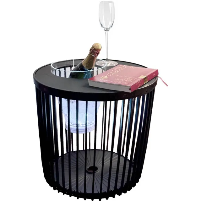COOTAB Cooler Table 4-in-1 Loungetisch mit Acryl-Weinkühler Copenhagen 45 cm zwart-gekleurd