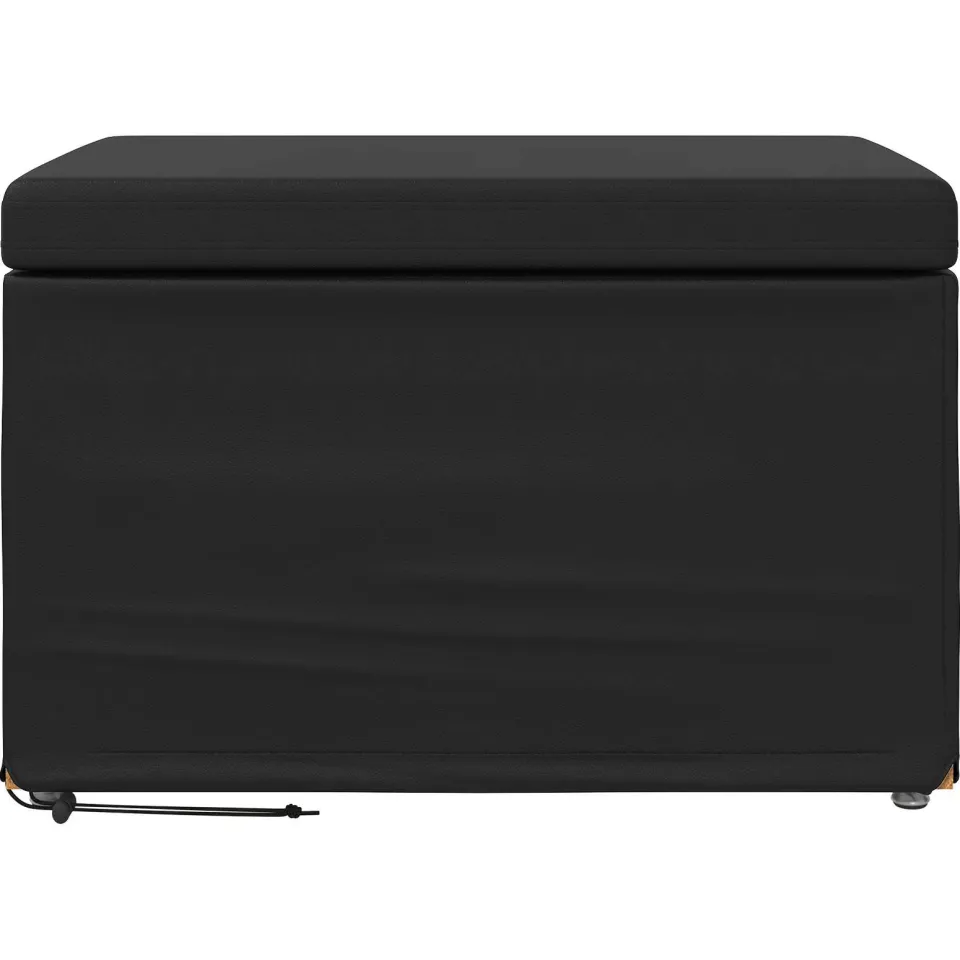 vidaXL Kruk Zwart 61 x 41 x 40 cm Nepleer en Gefabriceerd Hout